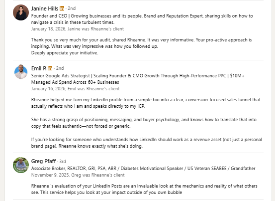 Emil P.’s original LinkedIn recommendation, dated January 16, 2026