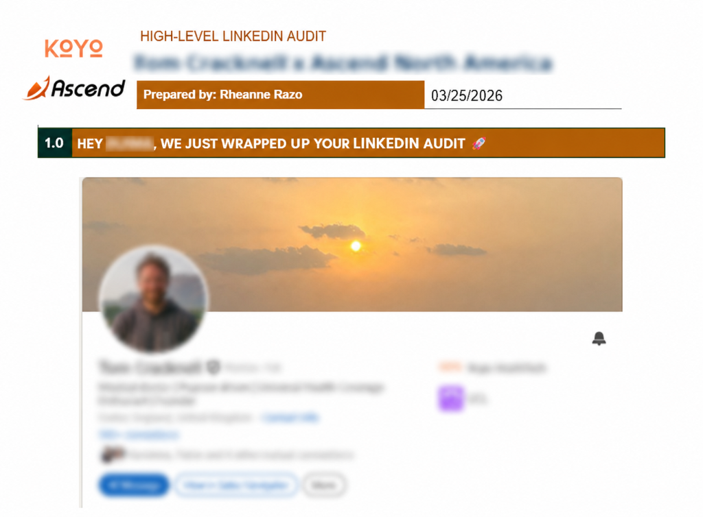 LinkedIn audit prepared for Tom C.