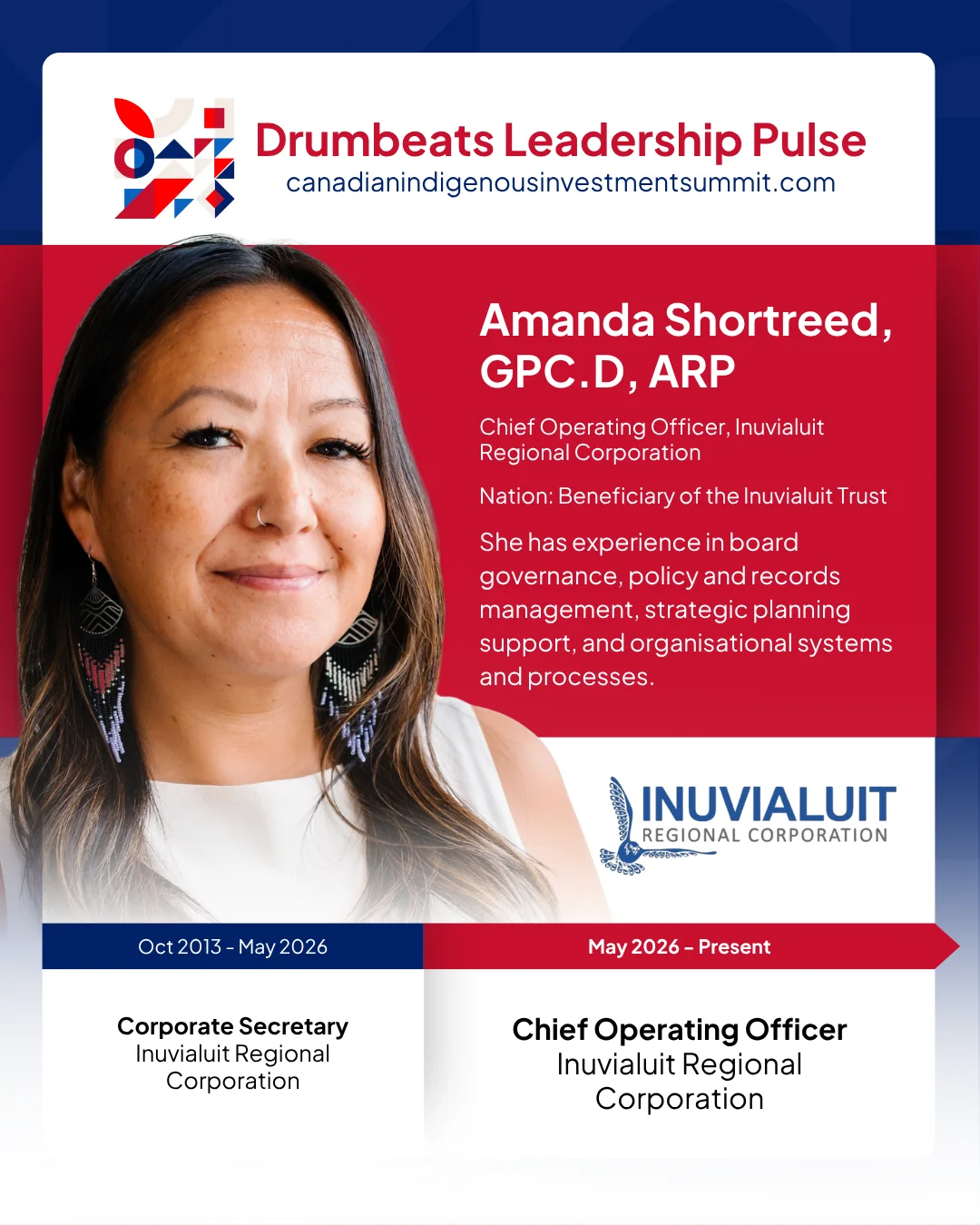 Drumbeats Leadership Pulse campaign graphic featuring Amanda Shortreed