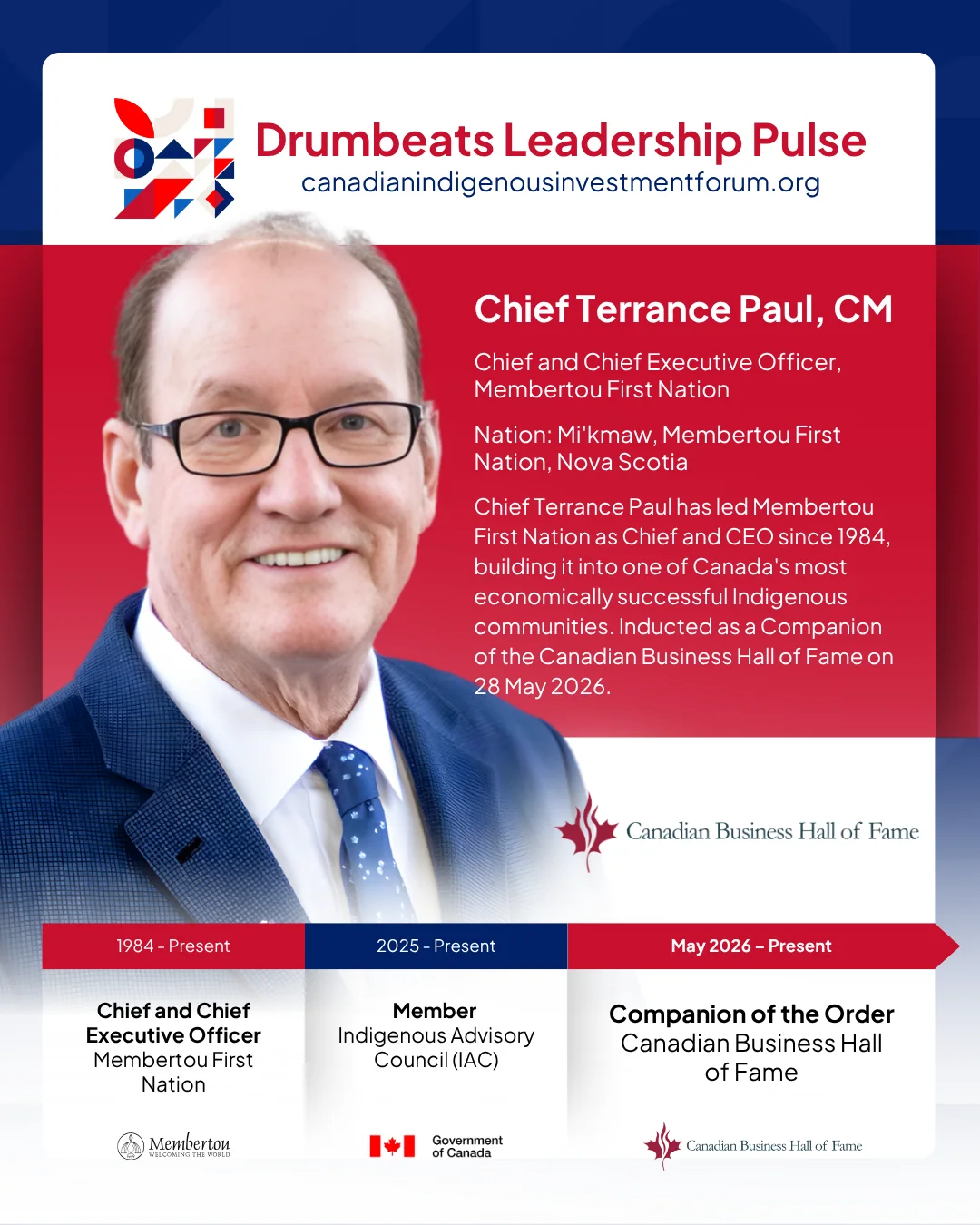 Drumbeats Leadership Pulse campaign graphic featuring Chief Terrance Paul